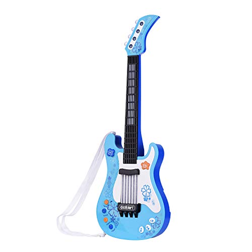 Elektronische Gitarre mit Interaktiven Rhythmus-Lichtern, Kindergitarre mit Verschiedenen Klängen, Musikinstrument für Kleinkinder und Vorschulkinder, Anfänger (Blue) von YDuupxe