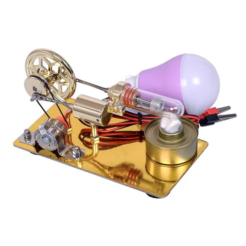 Heißluft-Stirlingmotor-Motormodell, Pädagogisches Spielzeug, Zubehör, Mini-Motor-Kit, Modell für Wissenschaftliche Experimente (Gold) von YDuupxe