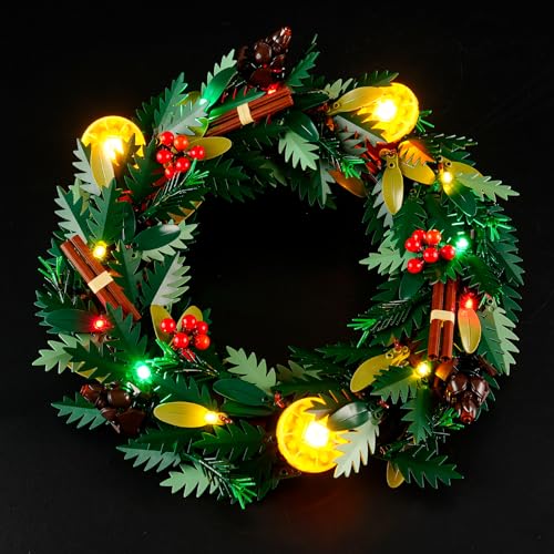 YEABRICKS LED Licht für 10340 Icons Weihnachtskranz Bausteine Modell (Bausteine Set Nicht enthalten) von YEABRICKS