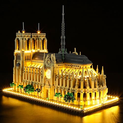 YEABRICKS LED Licht für Lego-21061 Architecture Notre-Dame de Paris Bausteine Modell (Lego Set Nicht enthalten) von YEABRICKS