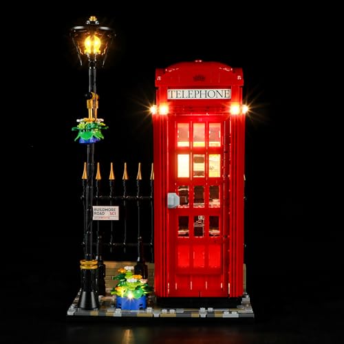 YEABRICKS LED Licht für Lego-21347 Ideas Rote Londoner Telefonzelle Bausteine Modell (Lego Set Nicht enthalten) von YEABRICKS