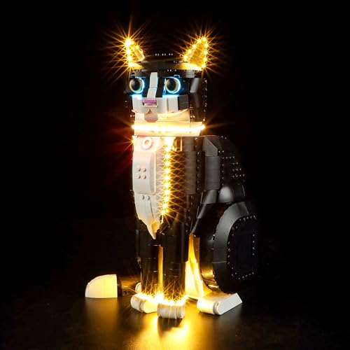 YEABRICKS LED Licht für Lego-21349 Ideas Schwarz-weiße Katze Bausteine Modell (Lego Set Nicht enthalten) von YEABRICKS