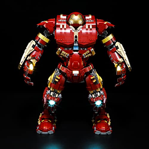 YEABRICKS LED Licht für Lego-76210 Marvel Hulkbuster Bausteine Modell (Lego Set Nicht enthalten) von YEABRICKS