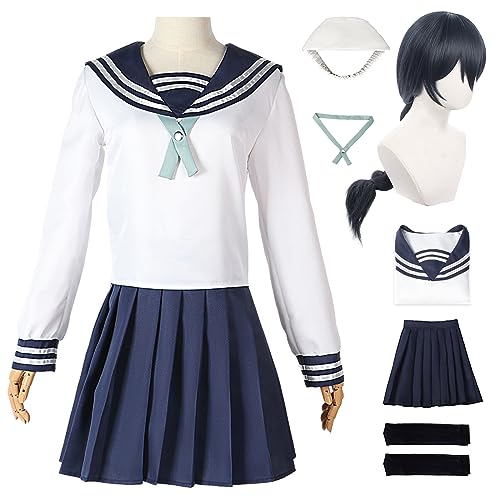 YEAJION Amanai Riko Cosplay Kostüm Komplettes Set mit Perücke Anime Jujutsu Kaisen Cosplay Verkleidung Riko Amanai Cosplay Schuluniform Halloween Karneval Party Kostüm Erwachsene von YEAJION