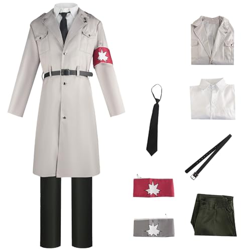 YEAJION Anime Attack On Titan Cosplay Kostüm AOT Season 4 Verkleidung Marley Offiziere Uniform Halloween Karneval Weihnachten Party Bühnenauftritt Kostüm für Erwachsene von YEAJION