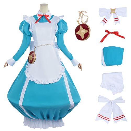 YEAJION Anime Gushing Over Magical Girls Cosplay Kostüm Set Morino Korisu Verkleidung Alice Uniform Blau Lolita Kleid Weihnachten Halloween Karneval Party Bühnenauftritt Kostüm Erwachsene von YEAJION