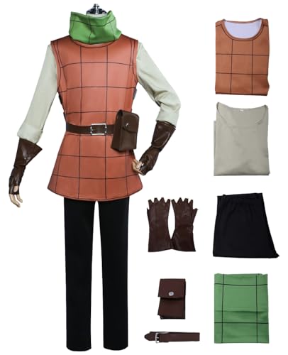 YEAJION Chilchuck Cosplay Kostüm Komplett Set Anime Delicious in Dungeon Verkleidung Chilchuck Tims Uniform Weihnachten Halloween Karneval Party Bühnenauftritt Kostüm Erwachsene von YEAJION