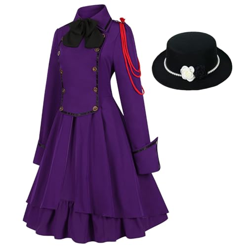 YEAJION Damen Gothic Steampunk Kleid mit Hut Mittelalter Kleid Renaissance Verkleiden Viktorianisch Vintage Kleid Halloween Karneval Party Cosplay Kostüm S-5XL von YEAJION