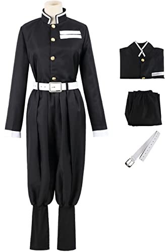 YEAJION Demon Slayer Kostüm Erwachsene Kinder Verkleidung Kamado Tanjirou Agatsuma Zenitsu Kochou Shinobu Demon Slayer Corps Anime Komplette Uniform für Halloween Karneval Geburtstag Party Costume von YEAJION