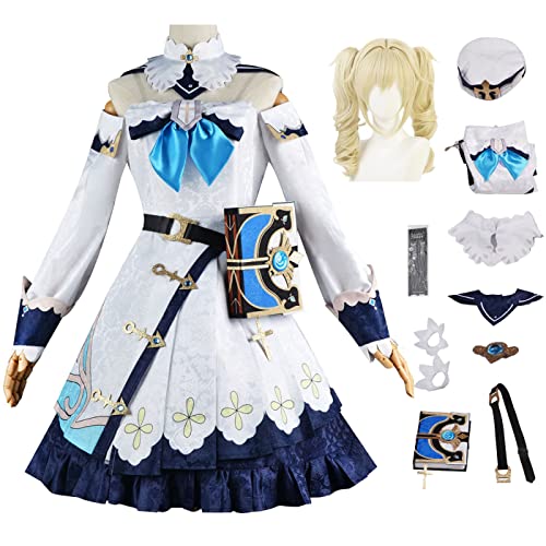 YEAJION Genshin Impact Barbara Cosplay Kostüm Komplettes Set mit Perücke Genshin Barbara Cosplay Verkleidung Barbara Cosplay Uniform Halloween Karneval Party Bühnenauftritt Kostüm Erwachsene von YEAJION