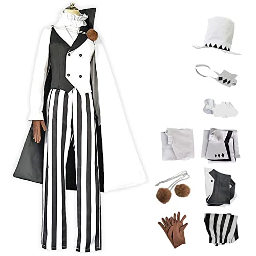 YEAJION Gogol Nikolai Cosplay Kostüm Komplettes Set mit Perücke Anime Bungo Stray Dogs Cosplay Verkleidung Nikolai Gogol Uniform Halloween Karneval Party Bühnenauftritt Kostüm Erwachsene von YEAJION