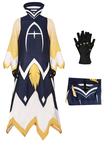 YEAJION Hazbin Hotel Adam Cosplay Kostüm Set Anime Hazbin Hotel Verkleidung Adam Uniform Weihnachten Halloween Karneval Party Bühnenauftritt Kostüm für Erwachsene von YEAJION