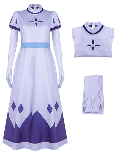 YEAJION Hazbin Hotel Emily Cosplay Kostüm Set Anime Hazbin Hotel Verkleidung Emily Uniform Lila Kleid Weihnachten Halloween Karneval Party Bühnenauftritt Kostüm für Erwachsene von YEAJION