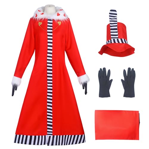 YEAJION Hazbin Hotel Valentino Cosplay Kostüm Set mit Hut Anime Hazbin Hotel Verkleidung 3 Vees Valentino Uniform Weihnachten Halloween Karneval Party Bühnenauftritt Kostüm für Erwachsene von YEAJION