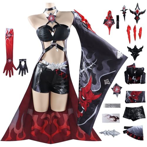 YEAJION Honkai Star Rail Acheron Cosplay Kostüm Komplettes Set Schwarz/Violett Star Rail Acheron Cosplay Verkleidung Acheron Uniform Halloween Karneval Party Bühnenauftritt Kostüm Erwachsene von YEAJION