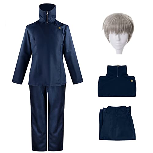 YEAJION Inumaki Toge Cosplay Kostüm Komplettes Set mit Perücke Anime Jujutsu Kaisen Cosplay Verkleidung Toge Inumaki Cosplay Schuluniform Halloween Karneval Party Kostüm Erwachsene von YEAJION