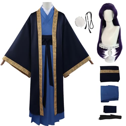 YEAJION Jinshi Cosplay Kostüm Komplettes Set mit Perücke Anime The Apothecary Diaries Jinshi Cosplay Verkleidung Jinshi Kostüm Hanfu Halloween Karneval Party Bühnenauftritt Kostüm für Erwachsene von YEAJION