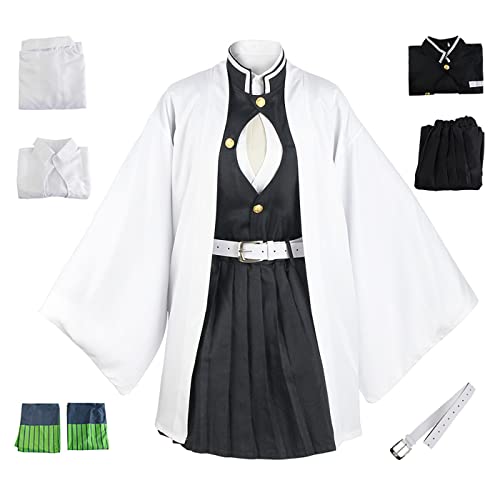 YEAJION Kanroji Mitsuri Cosplay Kostüm komplett mit Perücke Demon Slayer Anime Cosplay Kostüm Kimono Halloween Karneval Party Performance auf der Bühne Kostüm Erwachsene von YEAJION