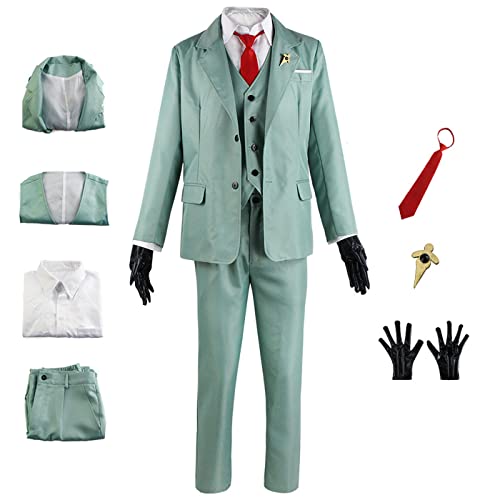 YEAJION Loid Forger Cosplay Kostüm mit Perücke Anime Spy X Family Cosplay Kostüm Anya Cosplay Outfit Loid Forger Verkleidung Weihnachtsfeier Halloween Karneval Party Kostüm für Erwachsene, XS von YEAJION