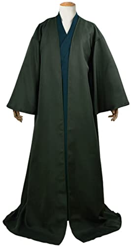 YEAJION Lord Voldemort Kostüm Erwachsene Cosplay Magie Schule Schwarzer Magier Voldemort Umhang Jacke 2 Stück Set Komplette Uniform Halloween Karneval Geburtstag Party Anzug und Zauberstäbe von YEAJION