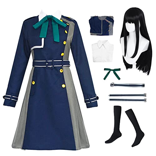 YEAJION Lycoris Recoil Takina Cosplay Kostüm mit Perücke Anime Cosplay Verkleidung Takina Inoue Cosplay Kostüm Japanische Uniform Halloween Karneval Party Bühnenauftritt Kostüm von YEAJION