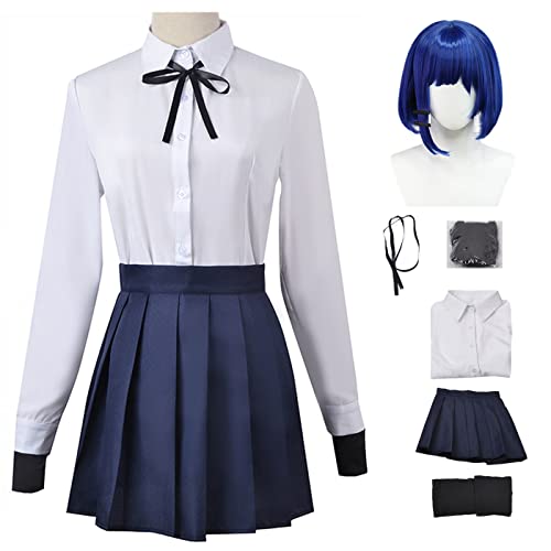 YEAJION Yamada Ryo Cosplay Kostüm Komplettes Set mit Perücke Anime BOCCHI THE ROCK Cosplay Verkleidung Yamada Ryo Cosplay JK Uniform Halloween Karneval Party Kostüm Erwachsene von YEAJION