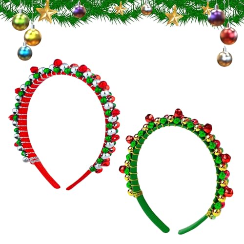 YEAMLTE Weihnachts Haarreif, 2 PCS Weihnachtshaarreifen, Weihnachtshaarreifen Erwachsene, Kopfschmuck Weihnachten, Weihnachts Haarschmuck, Weihnachtsschmuck für Kinder und Erwachsene (B) von YEAMLTE