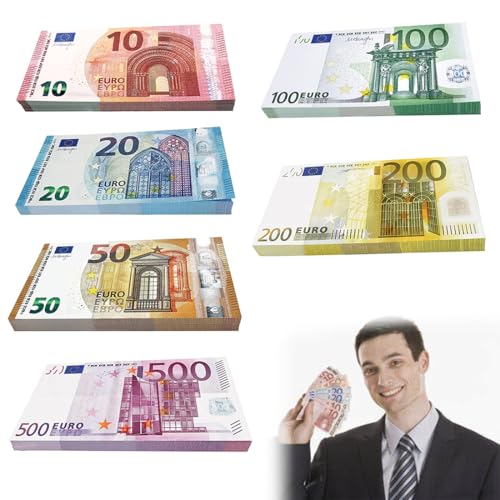 Euro Spielgeld Scheine, 120 Blätter - 10€, 20€, 50€, 100€, 200€, 500€, Spielgeld Euro Scheine Und Münzen, Prop Money, Spielgeld Kinder, Spielgeld, Euro Spielgeld Für Zählen Und Währungskenntnisse von YEAPEAK