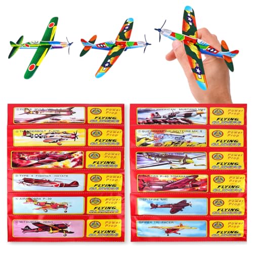 Gleitflugzeuge Set - 12er Styroporflieger Flugzeuge Modell | Segelflugzeuge für Kinder | Der Klassiker für den Kindergeburtstag | Styropor Flugzeuge Für Kinder Tolles Spielzeug Für Draußen von YEAPEAK