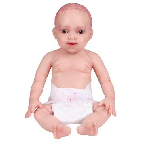 YEEFAIRY Realistische Silikon Reborn Babypuppe 43cm 2,9kg Lebensechte Gemischt Ethnien Afroamerikanisch Neugeboren Mädchen mit Geöffneten Augen (kein Vinyl) Baby Girl Emotionspuppe für Paare, Hell von YEEFAIRY