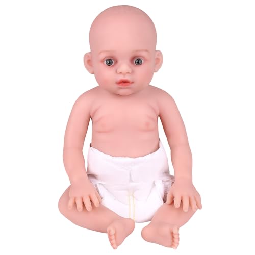 YEEFAIRY Realistische Silikon Reborn Babypuppe 44cm 2,9kg Lebensecht Neugeboren Mädchen mit Geöffneten Augen (kein Vinyl) Baby Girl Emotionspuppe für Paare mit Unerfülltem Kinderwunsch, Hell von YEEFAIRY