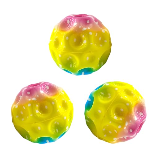 YEJAHY 3 Stück Color Jump Ball, Space Ball Super High Bounce, Moon Balls, Bouncing Ball für Kinder, Space Theme Bouncy Balls, Bouncy Balls für Kinderpartygeschenk (Mehrfarbig) von YEJAHY