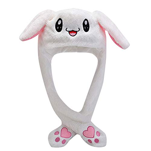 YEKEYI LED Kaninchen Hut Ohr bewegen springen Hut Lustige Bunny Plüsch Hut Kappe Cosplay Weihnachten Party Urlaub Hut von YEKEYI