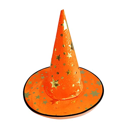 YENVWG Halloween Bronzing Hexe Zauberer Hut Kopfbedeckung Maskerade Peaked Cosplay Requisiten Dekoration Verkleidung Party Kostüm Zubehör für Erwachsene Frauen Männer von YENVWG