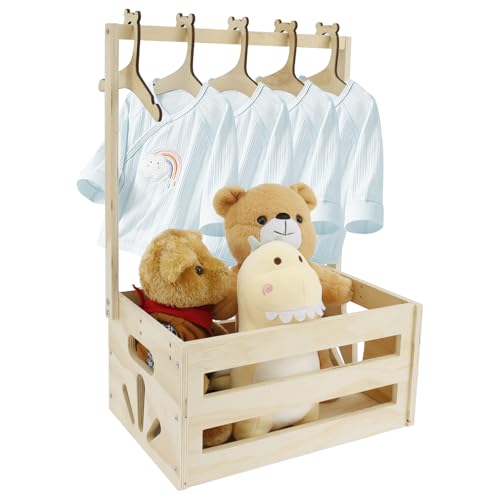 Holz Babyparty Kiste Kleiderschrank Praktische Baby -Aufbewahrungskiste mit Griff dekorativen Babypartykorb Mehrzweck Babyparty Geschenkkorb für Jungen Mädchen Schwangerschaft Neue Eltern(1 Stück) von YERENCY