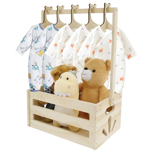 Holz Babyparty Kiste Kleiderschrank Praktische Baby -Aufbewahrungskiste mit Griff dekorativen Babypartykorb Mehrzweck Babyparty Geschenkkorb für Jungen Mädchen Schwangerschaft Neue Eltern(10 Stück) von YERENCY