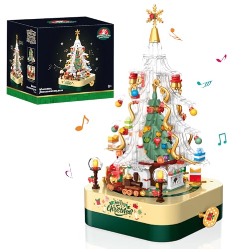 YESHIN Weihnachtsbaum Bausteine Bausatz, Weihnachten Spieluhr Modell Set, Weihnachten Geschenke Spielzeug für Erwachsene und Kinder ab 8+ Jahren von YESHIN