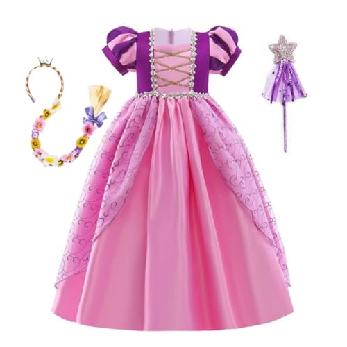 YESUKBM Rapunzel Dress Up für Kinder Mädchen Kostüm Prinzessin Verkleidung Outfit für Geburtstagsfeier Halloween Weihnachten Karneval Cosplay Kostüm Alter 2-3 Jahre von YESUKBM