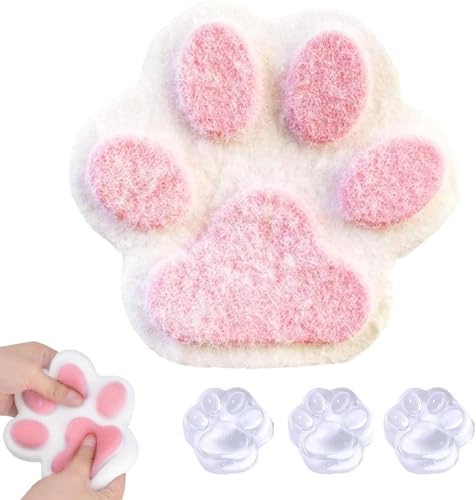 2 Stück Fufu Squishy Taba Squishy Katzenpfoten, 1 Große Pfote Aus Plüsch Und 1 Mini-Squishy-Katzenpfoten-Set (3 Stück),Squishy Pfote Quetschspielzeug Zum Stressabbau Für Kinder Und Erwachsene von YEWCEP