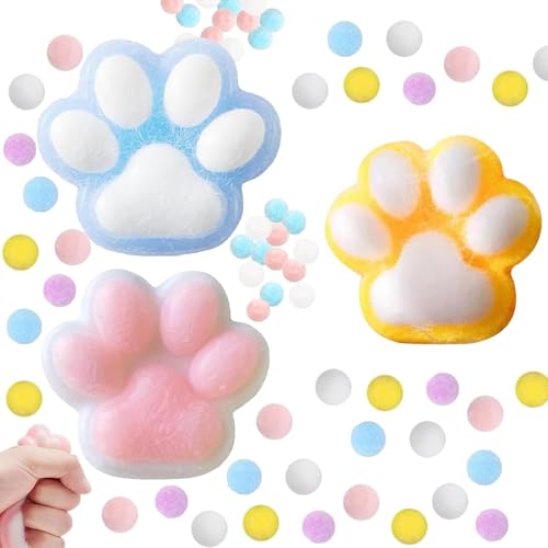 3 Stück Katzenpfoten Squishy, Taba Squishy, Squishy Toy, Süße Weiche Katzenpfoten Quetschspielzeuge, Stressabbau Fidget Toys, Soft Cat Paws Squishy Toy, Mädchen Und Jungen Zum Entspannen von YEWCEP