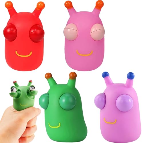 4 Stück Anti Stress Spielzeug,Anti Stress,Stress Spielzeug,Lustig Squishy Squeeze Spielzeug, Squeeze Toy,Stress Squeeze Spielzeug Lustig Augen Out Squeeze Spielzeug für Erwachsene und Kinder von YEWCEP