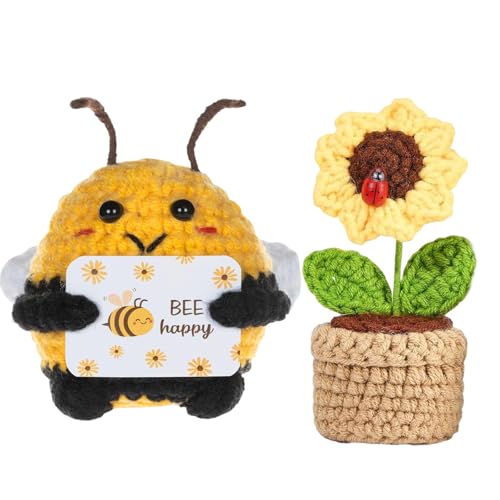 YEWCEP 2 Stück Biene Kuscheltier, Positive Geschenke, Pocket Hug Bienen Geschenk, Biene Kuscheltier, Bienen und Sonnenblumen, Glücksbringer Geschenke für Freunde und Familie YEWCEP 2 Stück Biene Kuscheltier, Positive Geschenke, Pocket Hug Bienen Geschenk, Biene Kuscheltier, Bienen und Sonnenblumen, Glücksbringer Geschenke für Freunde und Familie von YEWCEP