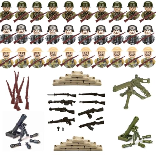 YEWCEP Waffen Militär Set für Figuren, 30 Mini Soldaten Figuren Spielzeug, Ww2 Armee Waffen Spielzeug Set, Ww2 Military Kit für Kinder Geschenke YEWCEP Waffen Militär Set für Figuren, 30 Mini Soldaten Figuren Spielzeug, Ww2 Armee Waffen Spielzeug Set, Ww2 Military Kit für Kinder Geschenke von YEWCEP