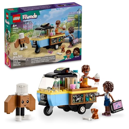 LEGO Friends Mobile Bakery Food Cart Playset, Cooking Toy for Pretend Play, Small Gift for Kids, Girls and Boys Ages 6 and Up with Aliya and Jules Mini-Dolls, Aira Dog Figure and Food Toys, 42606 F von YFCACT