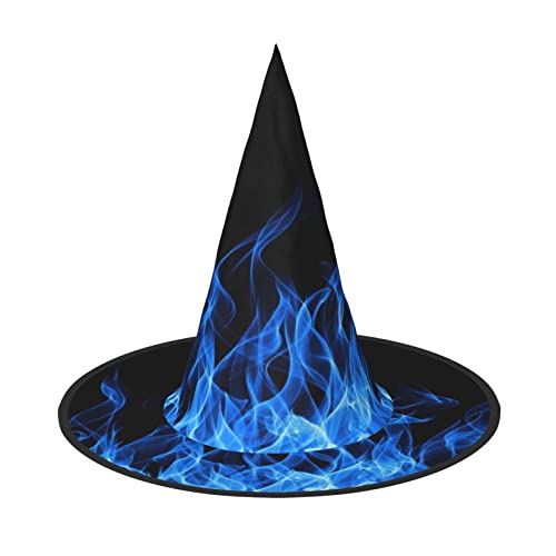 YFSGDLBN Blaue Flamme gedruckt Halloween Hut Hexenhut Spitzhut Dekorative Hut von YFSGDLBN