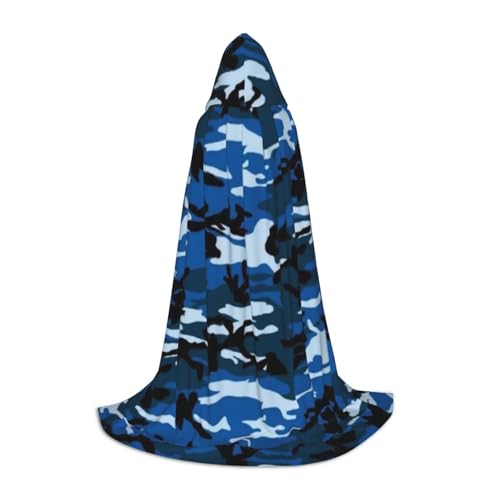 YFSGDLBN Kapuzenumhang mit blauem Camouflage-Muster, für Teenager, Party-Dekoration, Poncho von YFSGDLBN