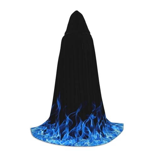 YFSGDLBN Kapuzenumhang mit blauer Flamme für Teenager, Party-Dekoration, Poncho von YFSGDLBN