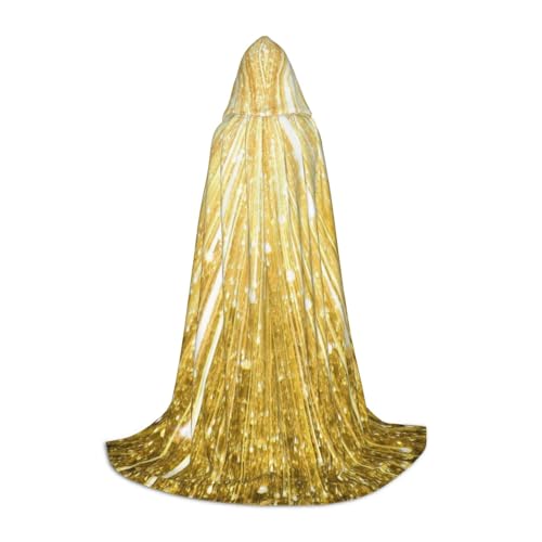 YFSGDLBN Kapuzenumhang mit goldfarbenem Glitzer-Aufdruck für Teenager, Party-Dekoration, Poncho von YFSGDLBN