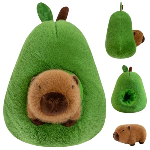 YGCHEN Capybara Plüschtier Avocado Plüsch Kissen Niedliche Kuscheltier Capybara Avocado Plüschpuppe Umarmungskissen Kindergeburtstag Spielzeug von YGCHEN