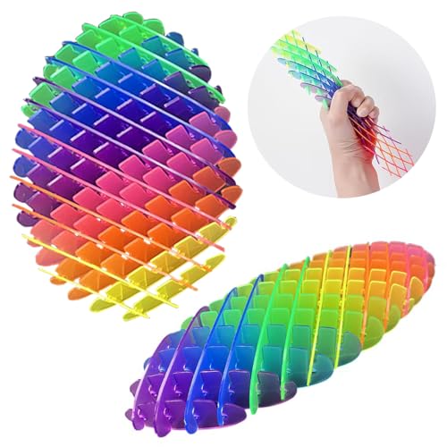 YGCHEN Fidget Wurm Spielzeug Stressabbau Fidget Worm Toys Pop Up Wurm Hüpfspielzeug Dehnbares Spielzeug Wurm Fidget Toys für Kinder Erwachsene (Regenbogen) 2 Stück von YGCHEN